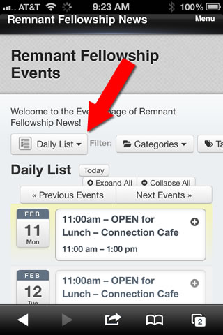 Remnant Fellowship Mobile Calendar