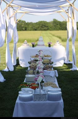 Remnant Fellowship Wedding Food Table from the Davis-Blair Wedding