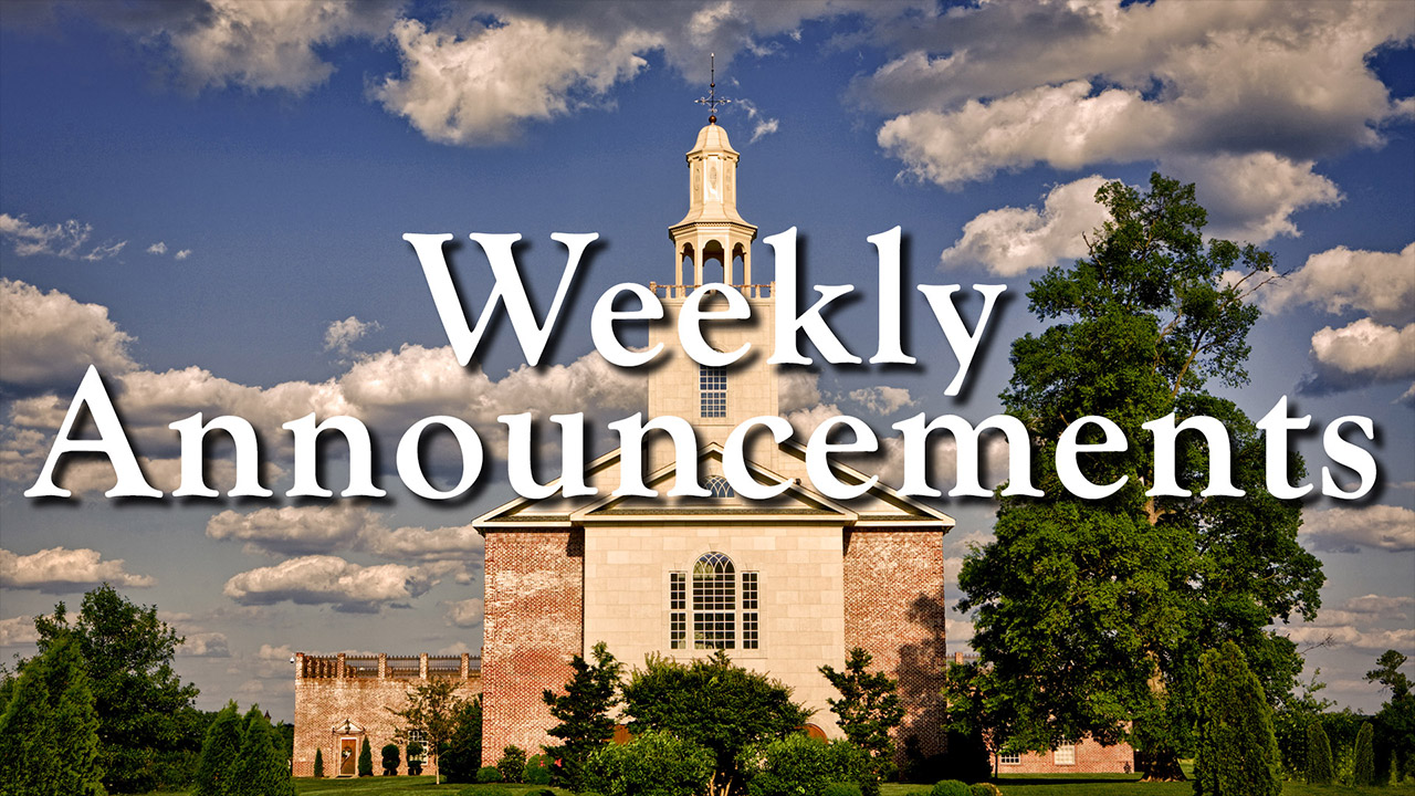 Remnant Fellowship Church Weekly Announcements