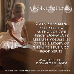Gwen Shamblin writing her latest book "God-Fearing Families"