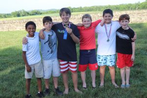 Runners from the Boys Foot Races at the end of the school year party held at Ashlawn estate and hosted by Joe Lara and Gwen Shamblin Lara