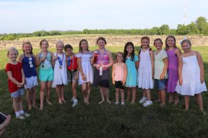 Runners from the Girls Foot Race at the end of year party held at Ashlawn Estate and hosted by Joe Lara and Gwen Shamblin Lara.