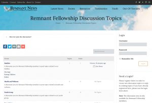 Remnant Fellowship Discussion Area